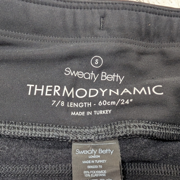 Sweaty Betty Leggings Womens S Black Thermodynamic ⅞ Length Running Train - Picture 6 of 11